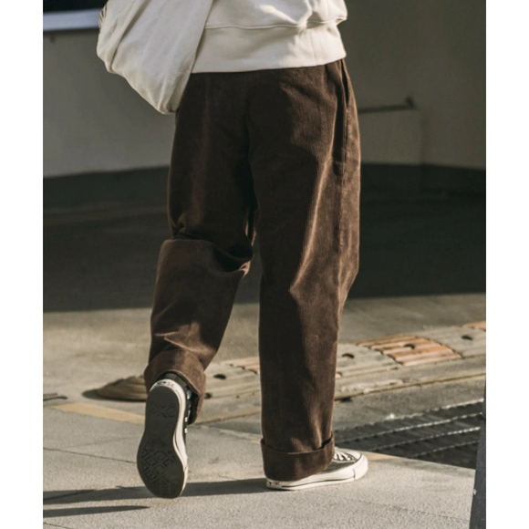 Corduroy Pants Men Pleated Casual Trousers Loose Workwear Pant S 🇺🇸SHIP - Picture 8 of 16